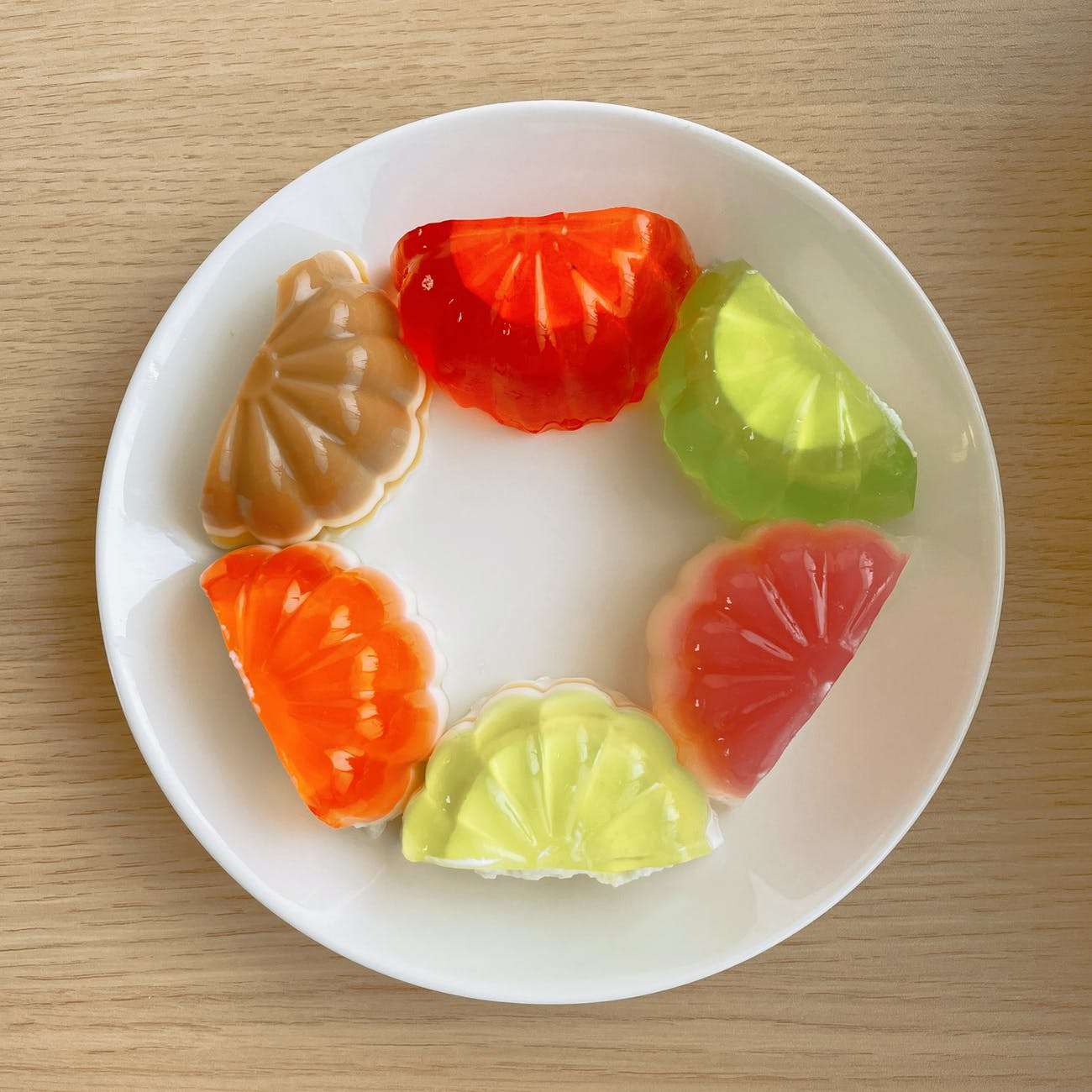 gelatin desserts in a plate