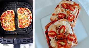 Receita de pizza de pão de forma na Air Fryer